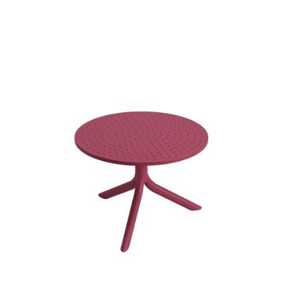 Mesa de Apoio Livy Aurah Redonda Tampo em Polipropileno Estrutura em Plástico Marsala Plaxmetal 60CM