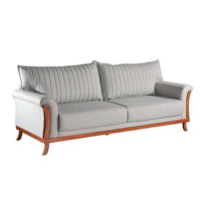 Sofá Vitória 4 Lugares 220CM Bege Linho Fixo Living Blossom Casa
