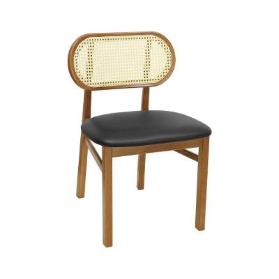 Cadeira Capri Madeira Maciça Telinha Rattan Amêndoa Decorise