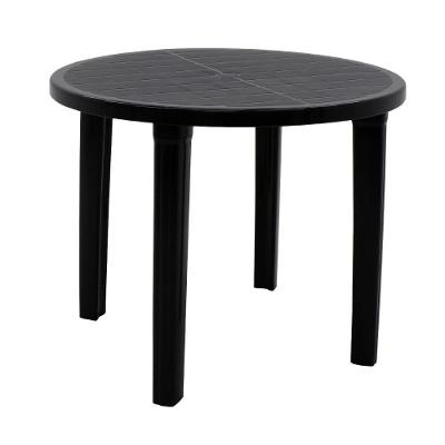 Mesa Tramontina Cassino Redonda em Polipropileno Estrutura em Plástico Preto 90CM