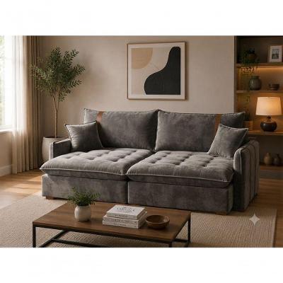 Sofá Cama Orion 3 Lugares Retrátil e Reclinável 160CM Cinza Veludo