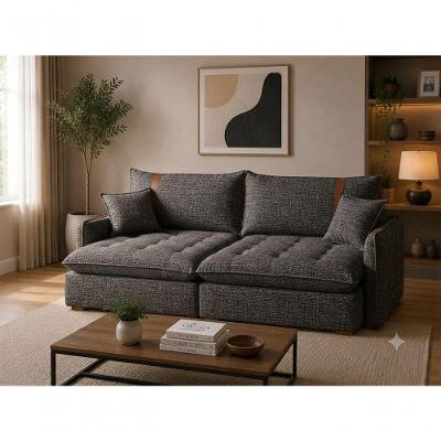 Sofá Cama Orion 3 Lugares Retrátil 160CM Cinza Linho com Chaise