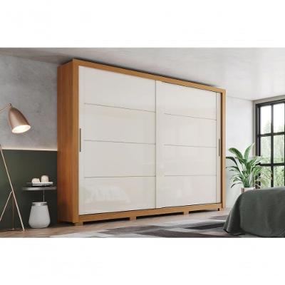 Guarda-roupa Casal 2 Portas Deslizantes 4 Gavetas Palace Cinamomo/off Whilte Henn Cinamomo/off White