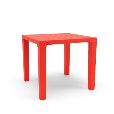 Mesa Niala Quadrada Tampo em Polipropileno Estrutura em Plástico Vermelho Plaxmetal 80CM