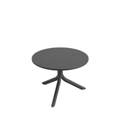 Mesa de Apoio Livy Aurah Redonda Tampo em Polipropileno Estrutura em Plástico Preto Plaxmetal 60CM