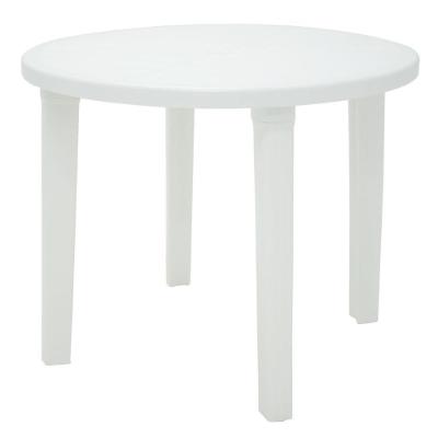 Mesa Cassino Redonda Tampo em Polipropileno Estrutura em Plástico Desmontável Branco Tramontina 89CM
