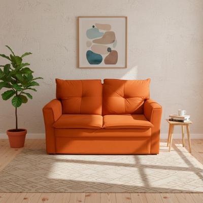 Sofá Mobi 2 Lugares Fixo 150CM Cobre Suede para Sala Compacta Herrero