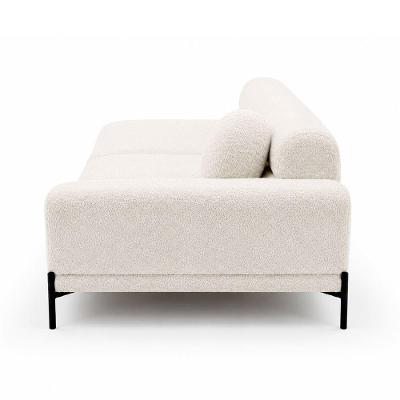 Sofá Arezzo 2 Lugares Fixo 180CM Terminal Direito Off White Boucle Sallar Home