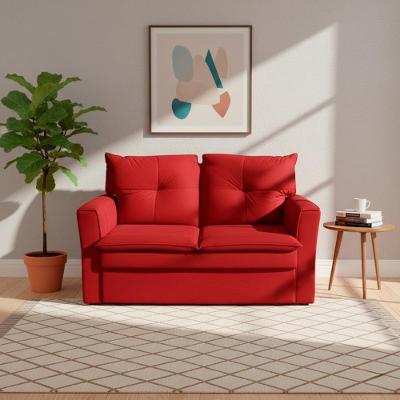 Sofá Mobi 2 Lugares Fixo 150CM Marsala Suede Pequeno Herrero
