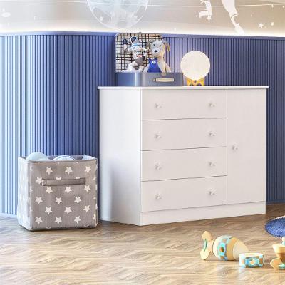 Cômoda Sapateira Doce Sonho 4 Gavetas MDP Puxador Duplo Branco Qmovi