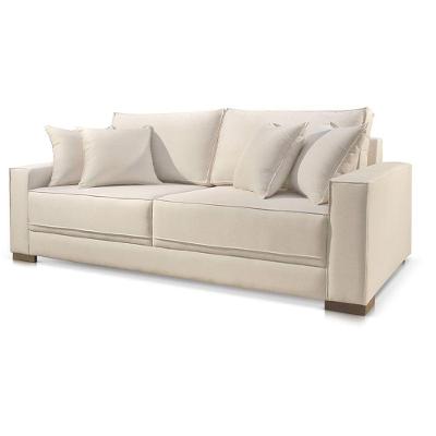 Sofá Helô 2 Lugares Almofada Solta Fixo 180CM Bege Claro Veludo Helô