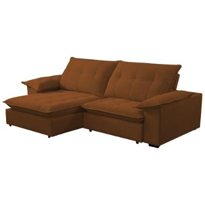 Sofá Lisboa 4 Lugares Retrátil e Reclinável 240CM Terracota Lansof Brasil