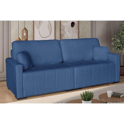 Sofá com Chaise Valência 6 Lugares 290CM Cinza Linho de Casa Decor Estofados