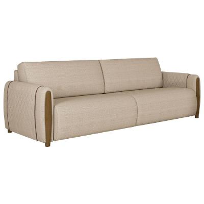 Sofá Aaron 3 Lugares Fixo 223CM Bege Linho Conforto para Sala Sallar Home