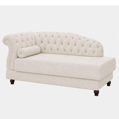 Sofá com Chaise Pomme 1 Lugar Fixo 160CM Off White Bouclé Sallar Home