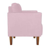 Kit 2 Poltronas Livia Suede Rosa Bebê Pés Chanfrado Castanho - D'rossi - 8