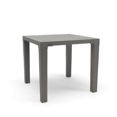 Mesa Niala Quadrada Tampo em Polipropileno Estrutura em Plástico Cinza Basalto Plaxmetal 80CM