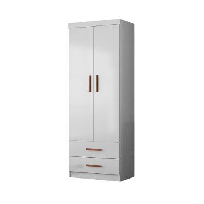 Guarda Roupa Infantil Onix 2 Portas Giratórias 2 Gavetas MDF-MDP Branco Peternella Móveis 73CM