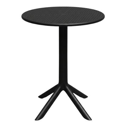 Mesa para Jardim Simpla 2 em 1 Redonda Tampo em Plástico Estrutura em Polietileno Preto
