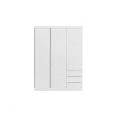 Guarda Roupa Pérola 3 Portas 4 Gavetas MDF Branco Phoenix Baby 165CM