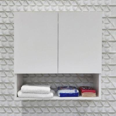 Armário para Lavanderia Chicago 2 Portas 1 Prateleira MDP 60CM Branco Mercado das Prateleiras
