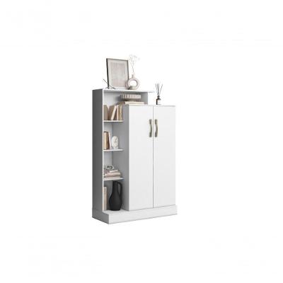 Armário Multiuso Florença 2 Portas 6 Prateleiras MDP 91CM Branco