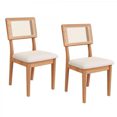 Cadeira para Sala de Jantar Kit 2 Tela Sintética MDF Freijó com Cesare Claro Dalla Costa Móveis