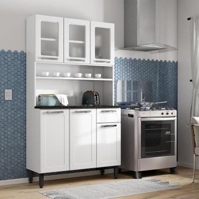 Cozinha Compacta de Aço Múltipla 6 Portas 1 Gaveta 105CM Branco Bertolini