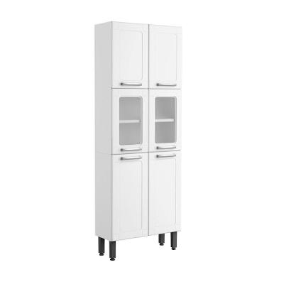 Armário Paneleiro de Cozinha Múltipla 6 Portas Aço Branco Bertolini