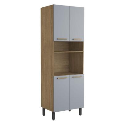 Armário Paneleiro para Forno Micro-ondas Axé 8112 4 Portas 1 Prateleira MDP 70CM Cinza