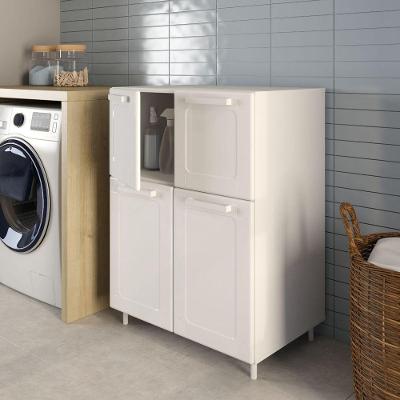 Armário Multiuso Aparador Buffet 4 Portas 70CM Branco Bertolini