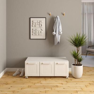 Aparador Sapateira Multiuso 8197 3 Portas MDF MDP Branco Bertolini