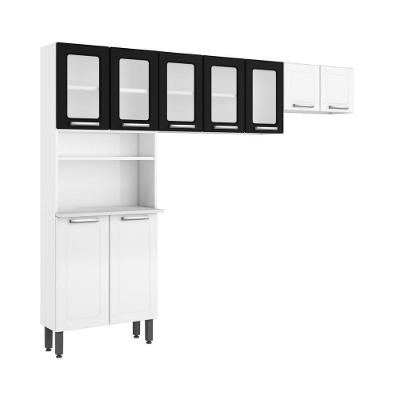 Cozinha Compacta Multipla 9 Portas Aco 245CM Preto Bertolini