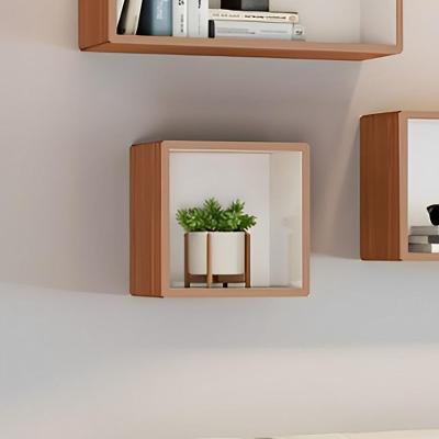 Nicho Quadrado Suspenso MDF 8kg Freijó com Off White Dalla Costa Móveis 33cm