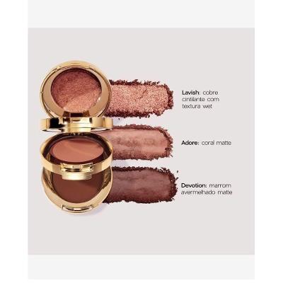 Paleta de Sombras 3 To Go Palette Glare Acabamento Matte e Cintilante Marrom Oceane 75ML