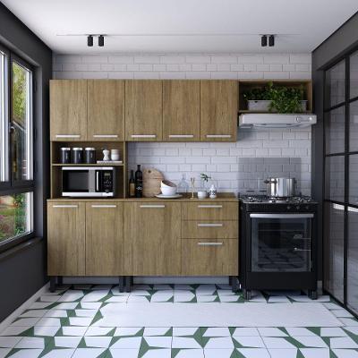 Cozinha Completa Compacta Samba 9 Portas 2 Gavetas MDP Carvalho Bertolini
