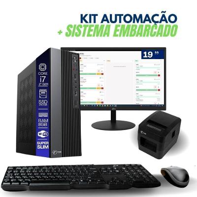 Computador PDV com Impressora e Monitor TOB Core I7 8GB SSD 240GB Sistema TOB Food Embarcado