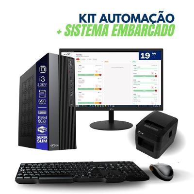 Computador PDV com Impressora e Monitor 19" Core I3 Sistema TOB Food Embarcado 8GB SSD 120GB