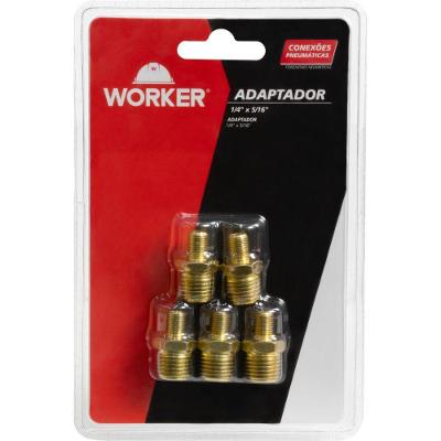 Adaptador Npt 1-4 X 5-16 Kit 5 Peças Latão Alta Durabilidade Worker