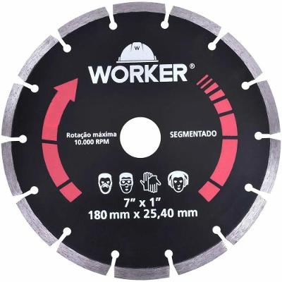 Disco Diamantado Segmentado para Corte 180mm X 22,23mm 7-8 Worker