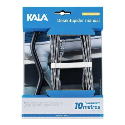 Desentupidor Manual 10 Metros 1.3mm Aço Carbono para Sistemas Hidráulicos Kala