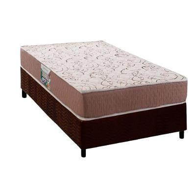 Cama Box com Colchão Solteiro CRC Durabilli D65 Pillow Top Marrom Herval