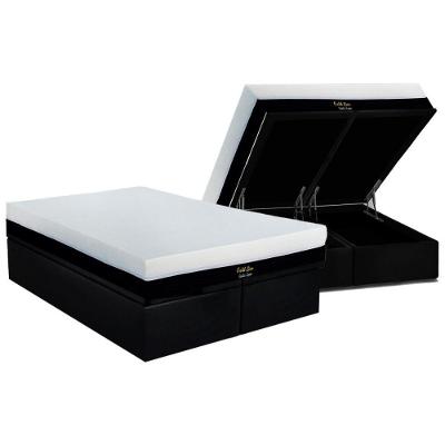 Cama Box Baú Queen CRC Gold Line Euro Pillow Molas Ensacadas Espuma Preto Luckspuma