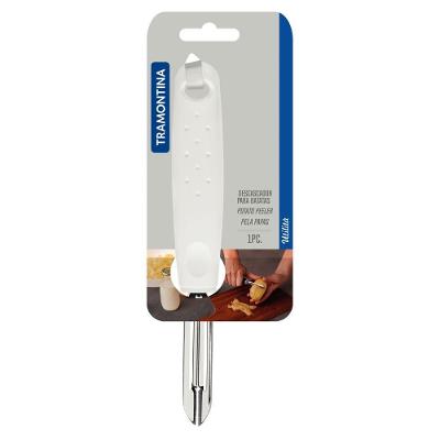 Descascador de Legumes Utilità Aço Inox Lâmina Afiada Cabo Polipropileno Branco Tramontina