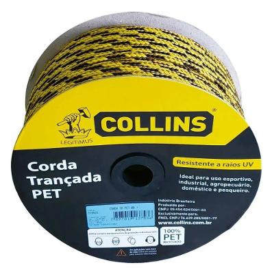 Corda Trançada 8mm 157m Poliéster 545kgf Uv Collins Carretel Resistente