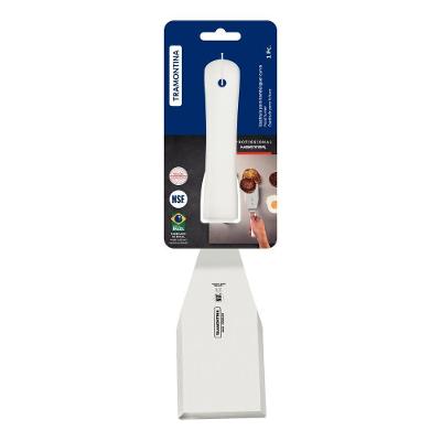 Espátula para Hambúrguer Profissional Master Lâmina Aço Inox Cabo Polipropileno Branco Cozinha