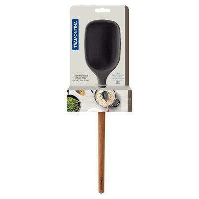 Colher de Servir Live Silicone Madeira Resistência Térmica Até 210°C para Panelas Antiaderentes