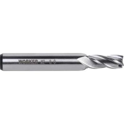 Fresa de Topo Reto 8mm Aco Rapido Hss 4 Cortes Aco HSS M2 Worker