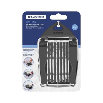 Fatiador de Ovos Utilita 2 em 1 Aço Inox e Polipropileno Dois Formatos de Corte Cinza Tramontina