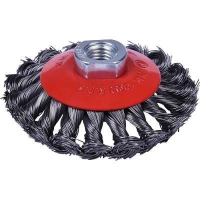 Escova Circular Conica Aço Carbono M14 101,60mm 12500 RPM Remocao de Ferrugem Worker